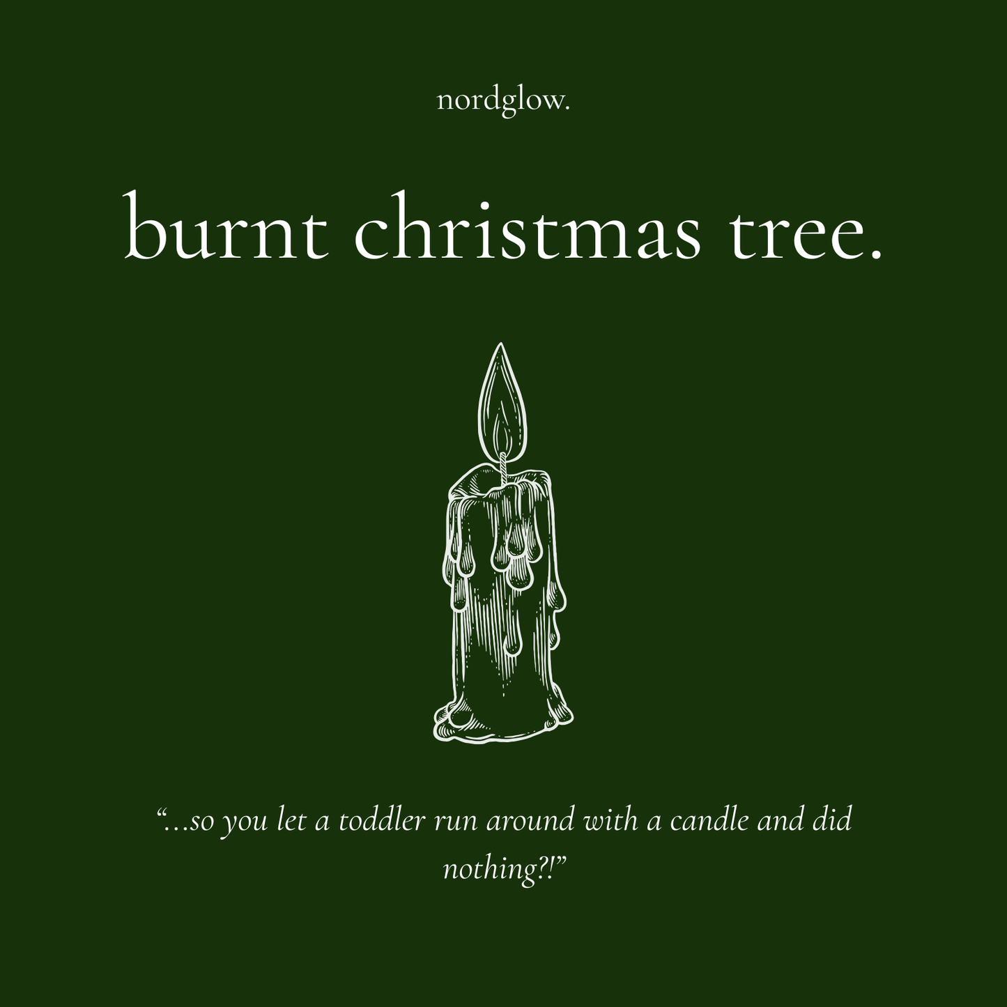 burnt christmas tree.